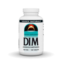 Thumbnail for Source Naturals DIM, Diindolylmethane 100mg with BioPerine, Vitamin E & More - 180 Tablets
