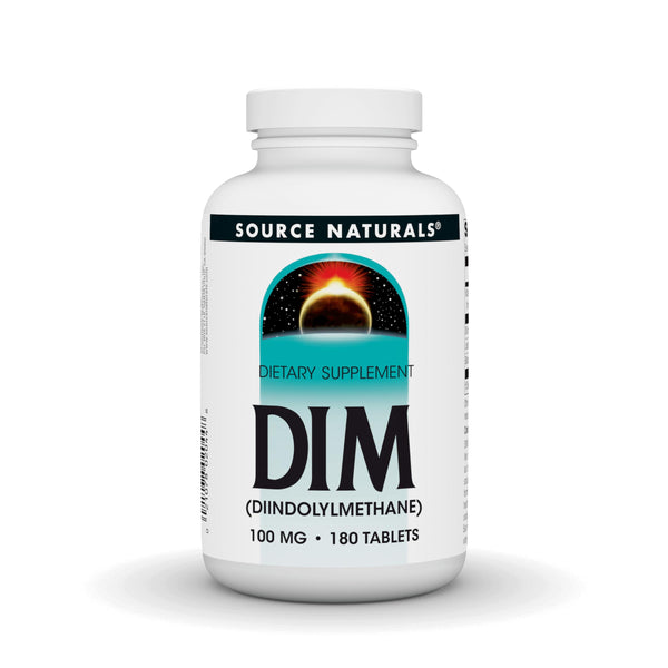 Source Naturals DIM, Diindolylmethane 100mg with BioPerine, Vitamin E & More - 180 Tablets