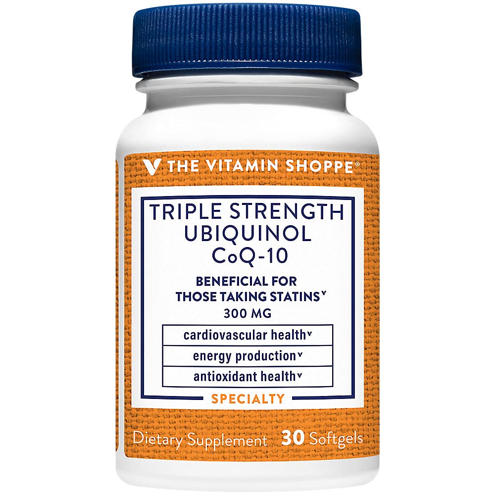 The Vitamin Shoppe Ubiquinol CoQ-10 - Helps Energy Production, Supports Cellular & Cardiovascular Health - 300 MG (30 Softgels)