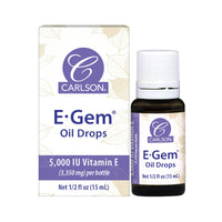 Thumbnail for Carlson - E-Gem Oil Drops, 5000 IU Vitamin E, Moisturizes & Nourishes Skin, Skin & Bath Oil, 0.5 Fl Oz (Pack of 1)