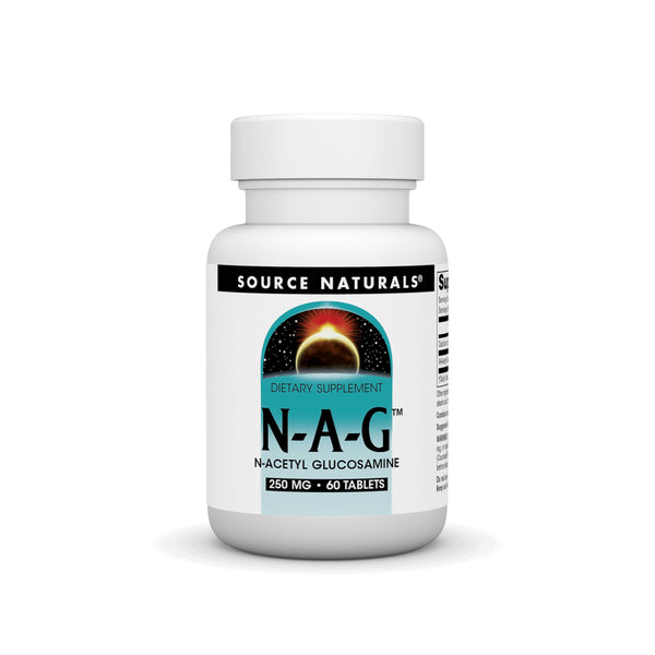 Source Naturals N-A-G, N-Acetyl Glucosamine for Joint Support and Intestinal Lining*, 250 mg - 60 Tablets