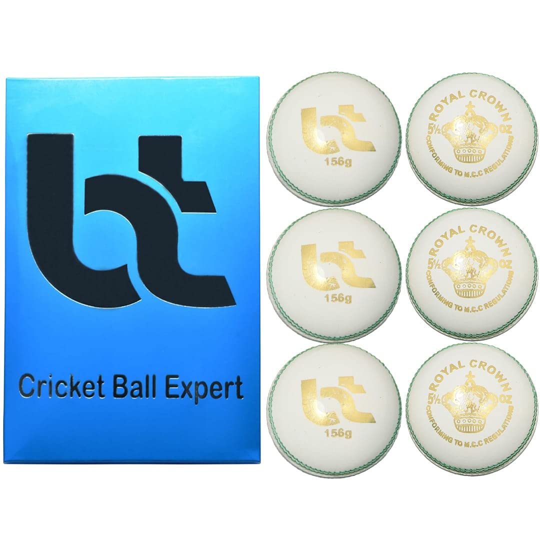 Bt cricket ball expert White 156g Cricket Balls 4piece Balls Pack of 6 Balls Genuine Leather ,Excellent Quality