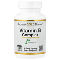 Thumbnail for California Gold Nutrition Vitamin B Complex, Thiamin B1, Riboflavin B2, Niacin B3, Pyridoxine B6, Biotin B7, Pantothenic Acid B5 and Pro Folate B9, Gluten Free, Non GMO, 60 Veggie Capsules