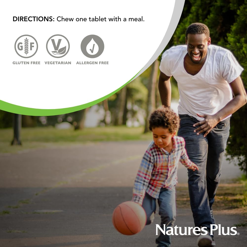 NaturesPlus Papaya Enzyme - 180 Chewable Tablets - Digestive Aid Supplement with Amylase & Protease - Helps Reduce Gas, Bloating, Stomach Upset & Discomfort - Vegan, Gluten Free - 180 Servings