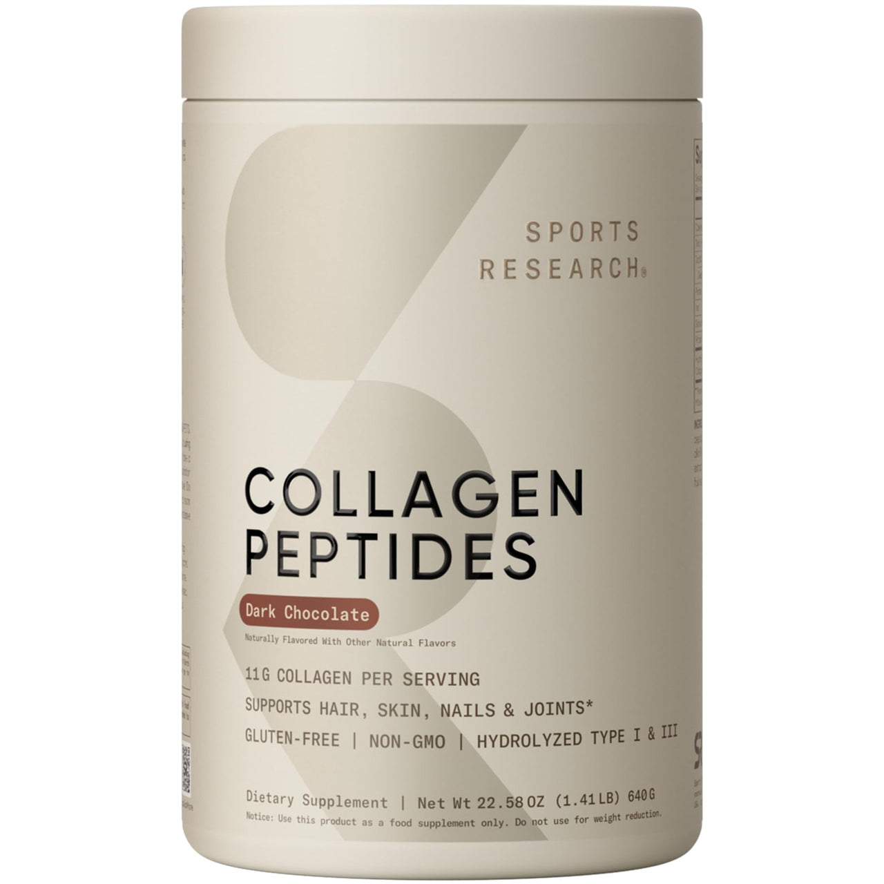 Sports Research® Hair Essentials Pack - Dark Chocolate Collagen Powder Protein Supplement (40 Servings) and Biotin (Vitamin B7) 10,000mcg with Organic Coconut Oil (120 Softgels)