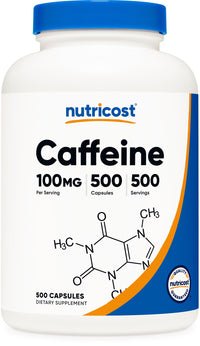 Thumbnail for Nutricost Caffeine Pills 100mg, 500 Capsules