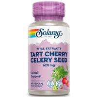 Thumbnail for SOLARAY Tart Cherry and Celery Seed - Tart Cherry Celery Seed Extract Capsules 620 mg, Supplement for Men & Women, Natural Herbal Support for Adults, Vegan - 60 Veg Caps