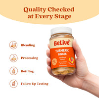 Thumbnail for BeLive Turmeric Gummies - Curcumin with Black Pepper & Ginger Extract - 500 mg of Turmeric and Ginger Supplement for Immune Support, Healthy Skin, and Mobility - Tropical Flavor | 60 Count