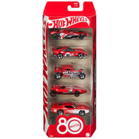Thumbnail for Hot Wheels Toy Cars, 5-Pack of 1:64 Scale Toy Cars with Collectible Deco & Packaging, Core Mattel 80th Anniversary Set of 5 Vehicles