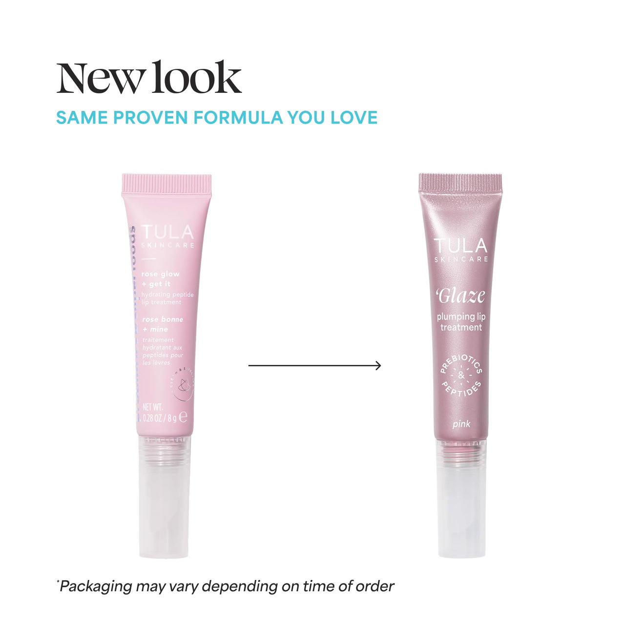 TULA Skin Care Rose Glow + Get It Lip Balm - Hydrating Peptide Lip Treatment with Hyaluronic Acid & Vitamin E, 0.28 oz., Rosy Tint