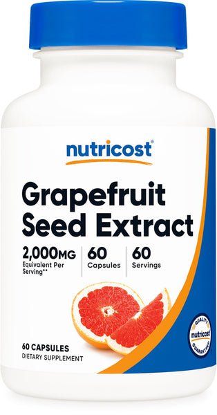 Nutricost Grapefruit Seed Extract 2,000mg Equivalent from 500mg of 4:1 Extract Per Serving, 60 Capsules for 60 Servings Per Bottle - Gluten Free and GMO Free