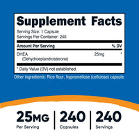 Thumbnail for Nutricost DHEA 25mg, 240 Capsules - Gluten Free, Soy Free, Non-GMO, Supplement