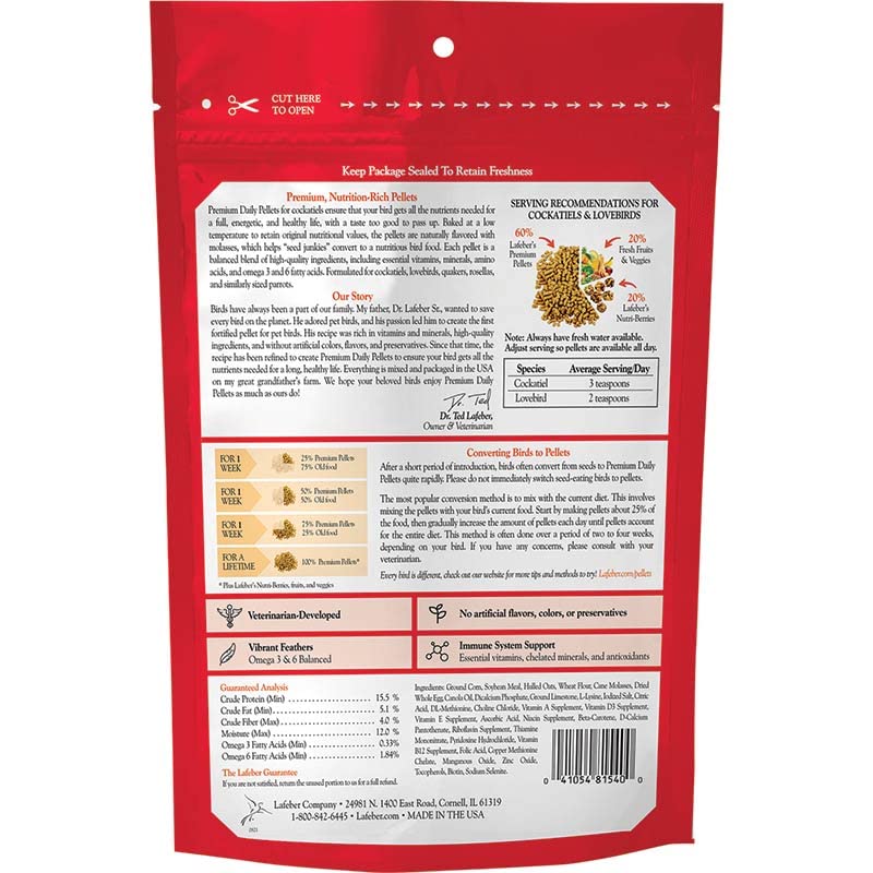 LAFEBER'S Cockatiel Pellets (1.25 lb, Premium Daily Pellets)