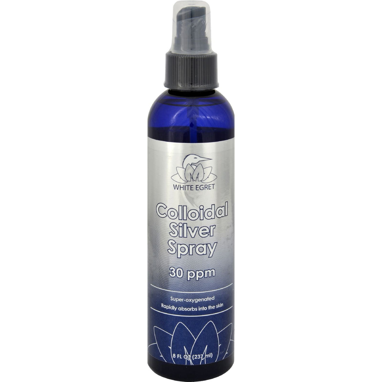 White Egret Skin Care Colloidal Silver Spray, 8 Ounce