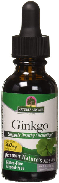 Thumbnail for Nature's Answer Gingko Leaf | Stimulates Healthy Memory, Mood & Concentration | Gluten-Free, Alcohol-Free, Kosher Certified & No Preservatives 1oz
