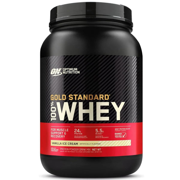 Optimum Nutrition 100% Whey Gold Standard, Vanilla Ice Cream, 2 Pound