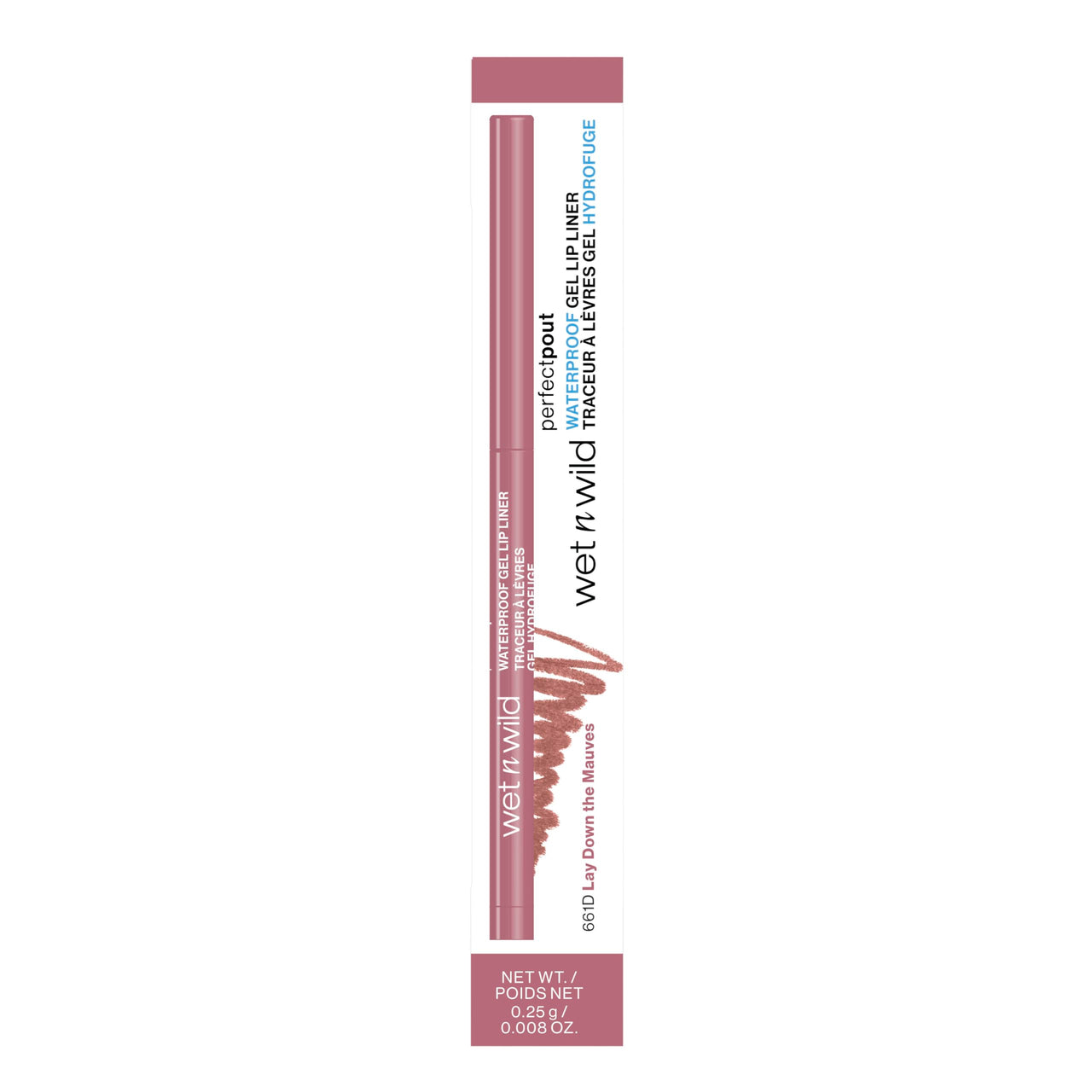 wet n wild Perfect Pout Matte Retractable Gel Lip Liner Pencil, Rich Creamy Long Lasting Color, Well-Defined and Flawless Application, Vegan & Cruelty-Free - Purple Lay Down the Mauves