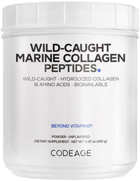 Thumbnail for Codeage Marine Collagen Powder - Wild-Caught Hydrolyzed Fish Collagen Peptides - Type 1 & 3 Collagen Protein Supplement - Amino Acids for Skin, Hair, Nails - Paleo Friendly, Non-GMO, 15.87 Ounces