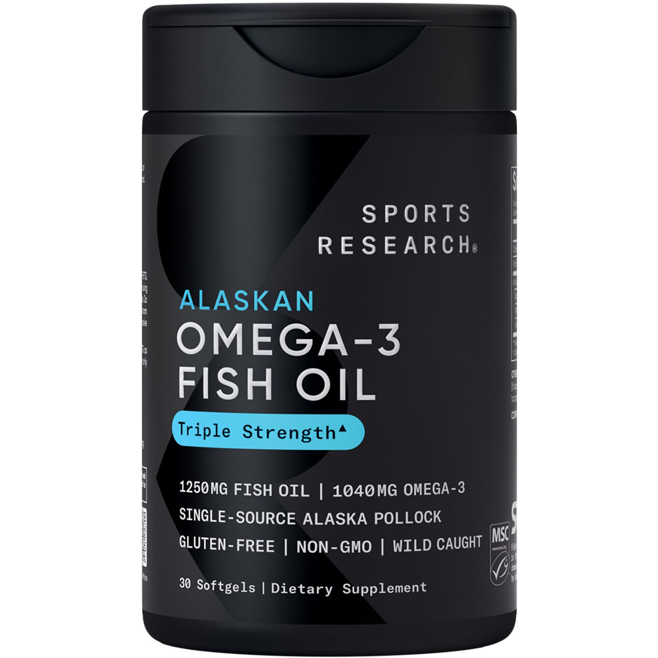 Sports Research® Triple Strength Omega 3 EPA & DHA Fish Oil 1250mg Burpless Supplement (30 Softgels) and Digestive Enzymes with Probiotics & Ginger Plant Based Vegan Friendly (90 Veggie Capsules)