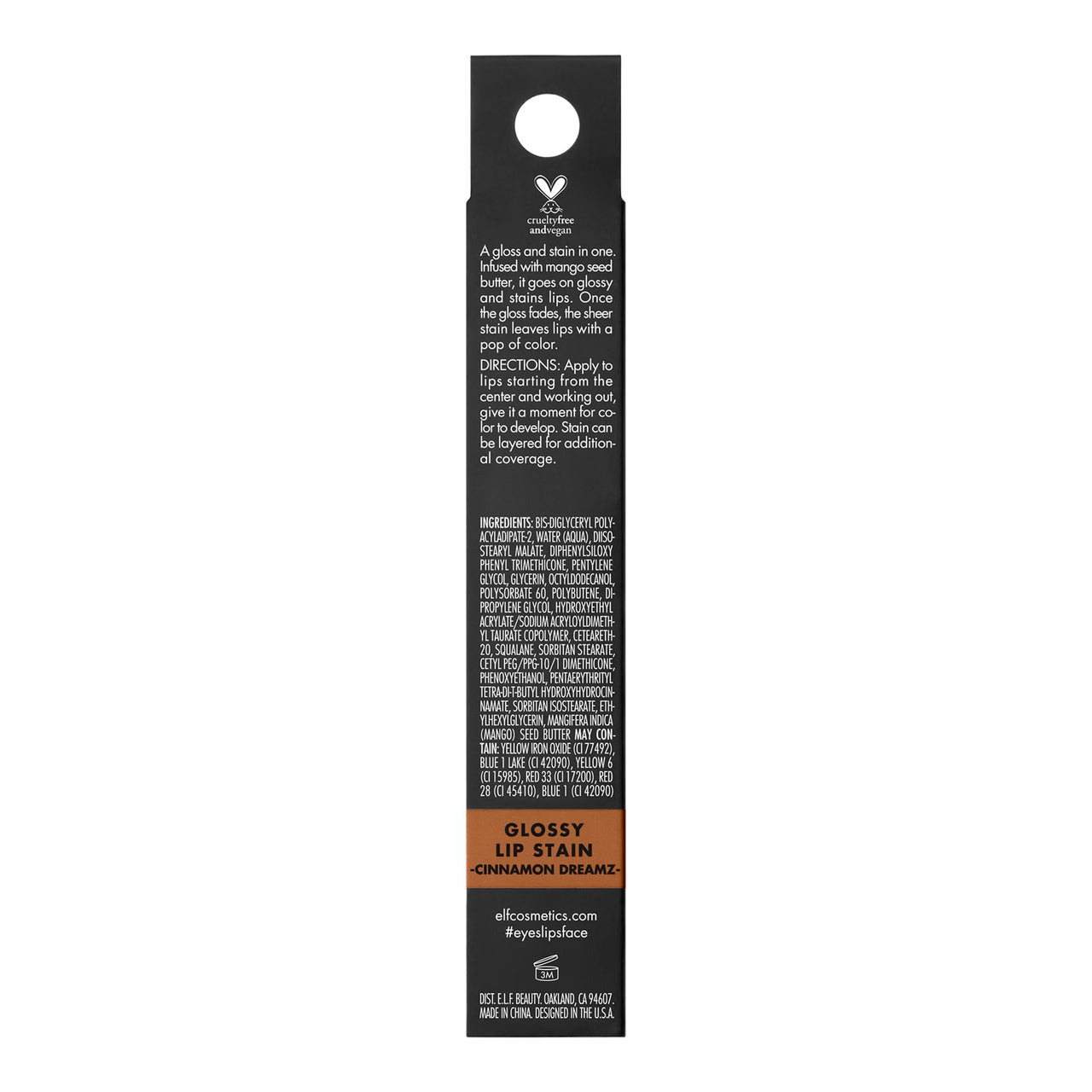 e.l.f. Glossy Lip Stain, Long-Lasting, Lightweight Lip Stain For A Sheer Pop Of Color & Subtle Gloss Finish, Vegan & Cruelty-Free, Cinnamon Dreamz