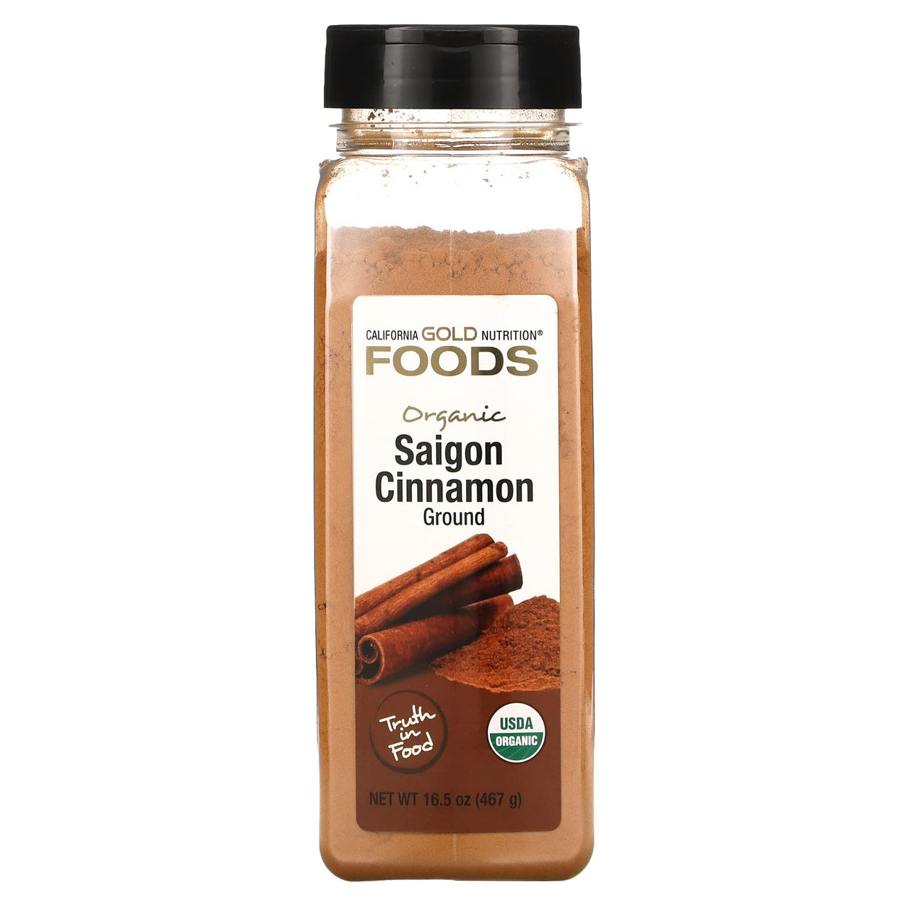 California Gold Nutrition Organic Saigon Cinnamon Ground 16.5 oz