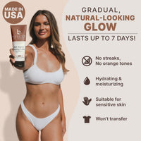 Thumbnail for Beauty by Earth Self Tanner - USA Made with Natural & Organic Ingredients, Moisturizing Self Tanning Lotion with Aloe Vera & Coconut for a Natural Glow, Streak-Free Fake Tan, Medium to Dark