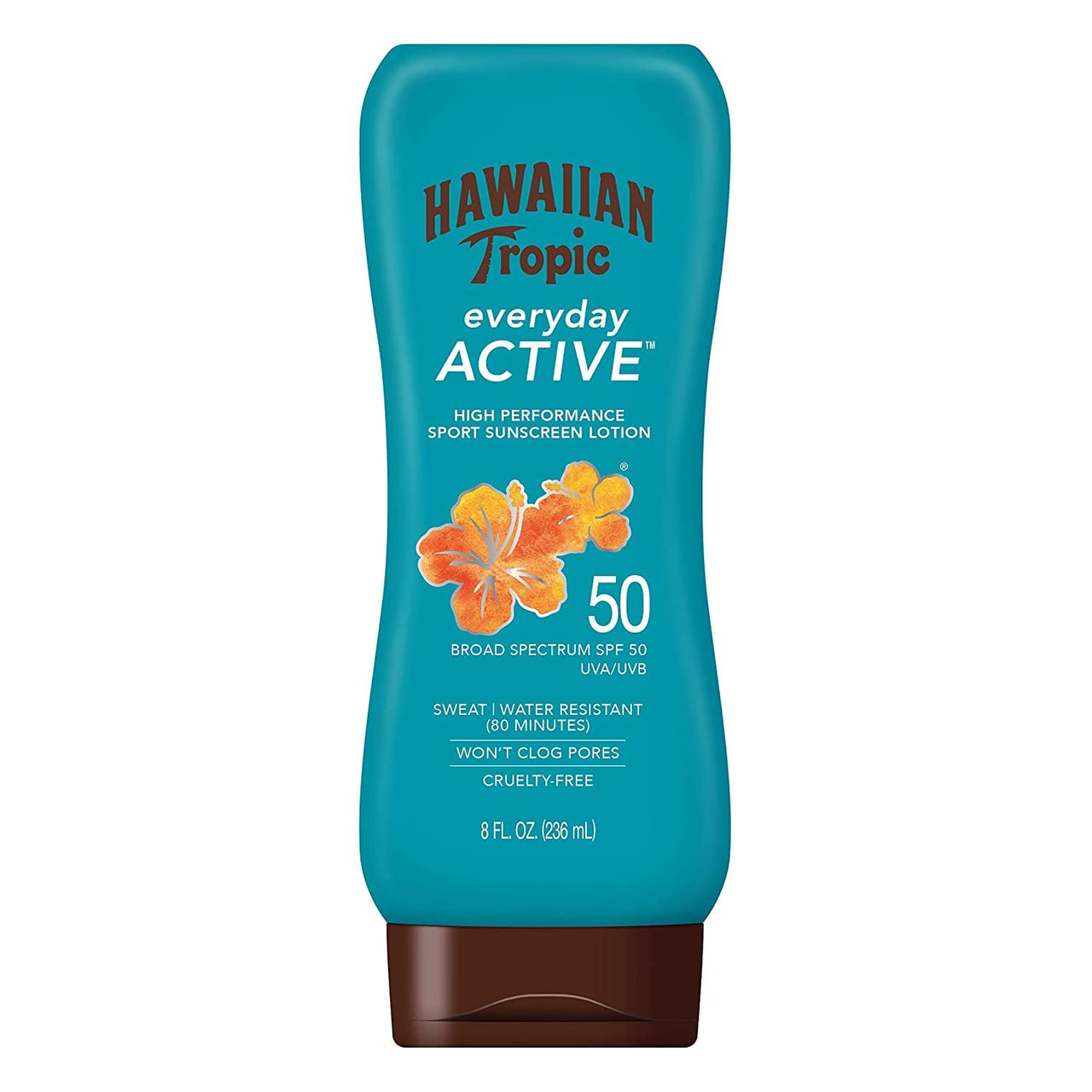 Hawaiian Tropic Everyday Active Sunscreen Lotion SPF 50, Water-Resistant, Broad Spectrum UVA/UVB Protection, 8 fl oz (Pack of 2)