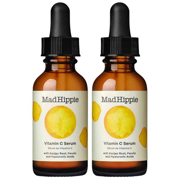 Mad Hippie Vitamin C Serum for Face 2-Pack – C + E + Ferulic Acid, Hyaluronic Acid, Stable Low-Irritation Formula, Brightening, 1.02 Fl Oz Ea