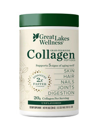 Thumbnail for Great Lakes Wellness Collagen Peptides Powder – Supports Skin, Hair, Nails, Joints & Digestion – Hydrolyzed, Quick Dissolve, Non-GMO, Keto & Kosher – Pure Collagen Protein (10 oz, 14 Servings)
