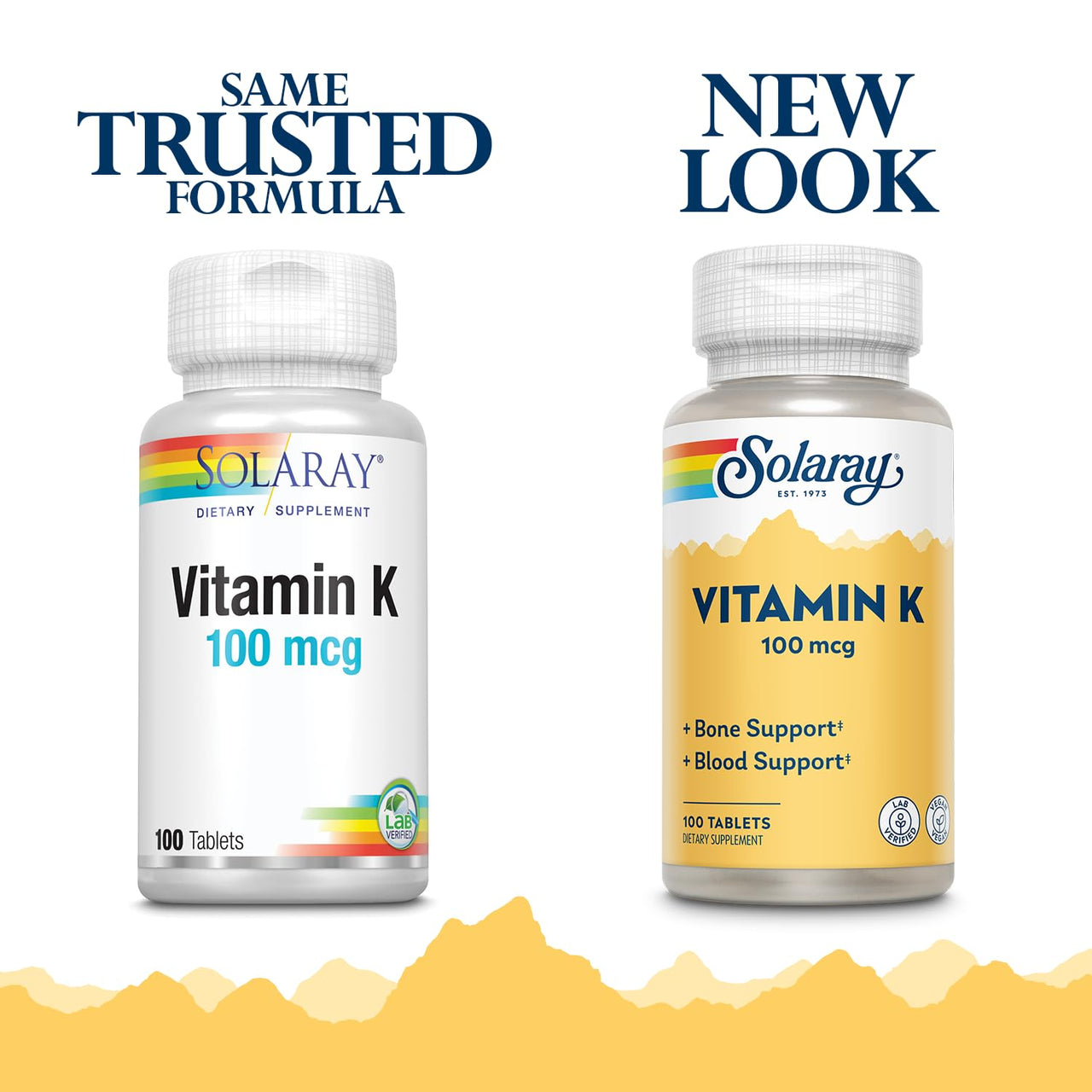 SOLARAY Vitamin K1 Supplement for Men & Women - Vitamin K 1 100 mcg for Bone Health & Blood Support, VIT K Daily Dietary Supplement, Vegan - 100 Tablet Ct