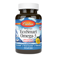 Thumbnail for Carlson - EcoSmart Omega-3, Sustainable Source, Promotes Heart, Brain, Vision & Joint Health, Lemon, 90 soft gels
