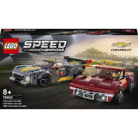Thumbnail for LEGO 76903 Speed Champions Chevrolet Corvette C8.R Race Car and 1969 CC Racing Model, Toy Cars Building Kit for Kids 8 Plus Years Old, 2 Sports Models