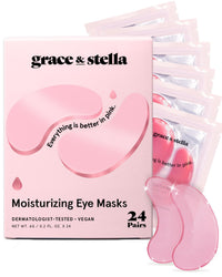 Thumbnail for grace & stella Award Winning Under Eye Mask - Gifts for Women - Reduce Dark Circles, Puffy Eyes, Wrinkles, Under Eye Patches - Birthday, Bachelorette Party Favors - Vegan Self Care (24 Pairs, Pink)