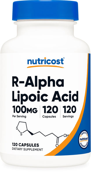 Nutricost R-Alpha Lipoic Acid 100mg, 120 Capsules - Veggie Capsules, Non-GMO, Gluten Free
