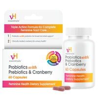 Thumbnail for vH Essentials Probiotics for Women with Prebiotics, Cranberry & Vitamin C - 60 Capsules (30 Day Supply) - Women's Probiotics Support Gut Balance, Feminine Health & Urinary Tract Health for Women