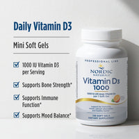 Thumbnail for Nordic Naturals Pro Vitamin D3 1000, Orange - 120 Mini Soft Gels - 1000 IU Vitamin D3 - Supports Healthy Bones, Mood & Immune System Function - Non-GMO - 120 Servings