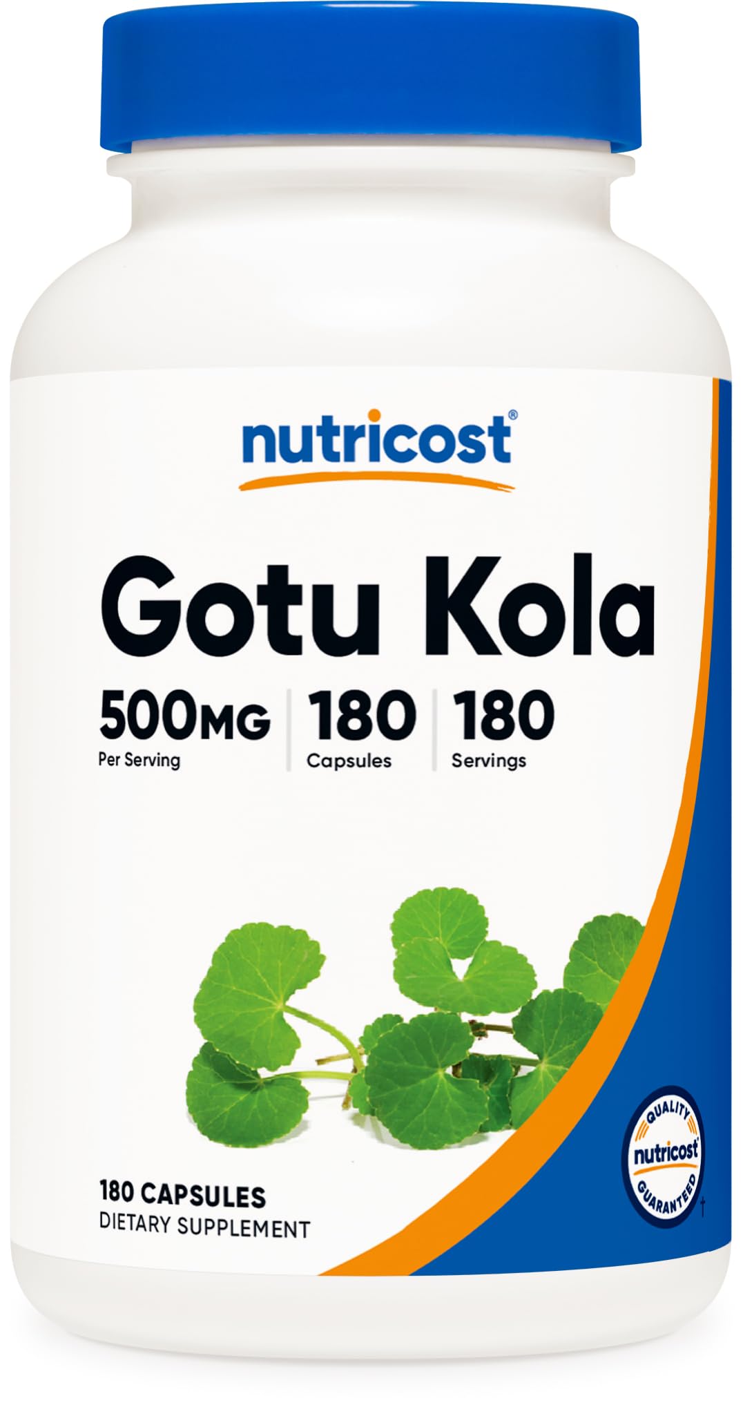 Nutricost Gotu Kola 500 MG, 180 Capsules - Vegetarian Capsules, Gluten Free, Non-GMO