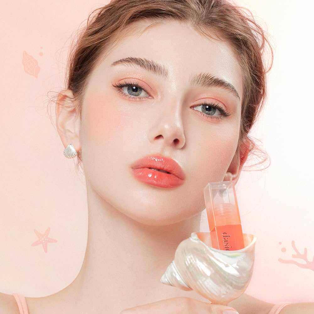 dasique Juicy Dewy Tint (13 Coral Fizz) 0.12 oz | Light Application with moisture | Long Lasting & wearing Glossy Lip Stain, Non-sticky | Vegan, Cruelty-free | Korean makeup | stocking stuffers