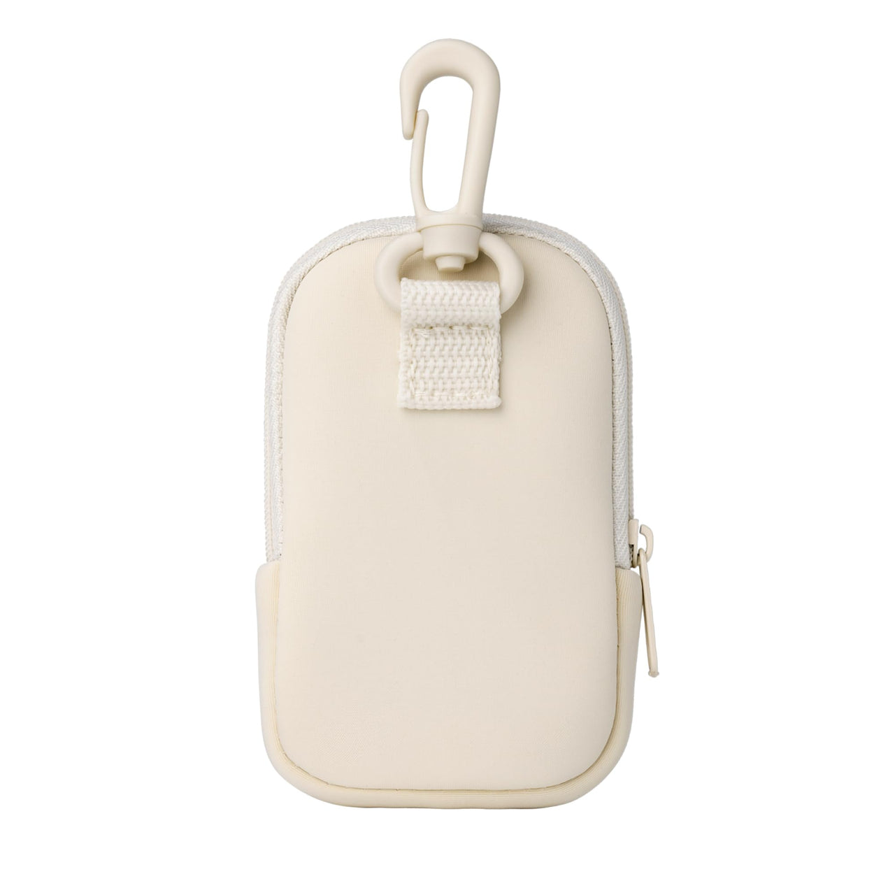 Touchette Zippered Pouch, Attachable Fashion Accessory with Snap Hook for Touchland Hand Sanitizer 1FL OZ., Ivory