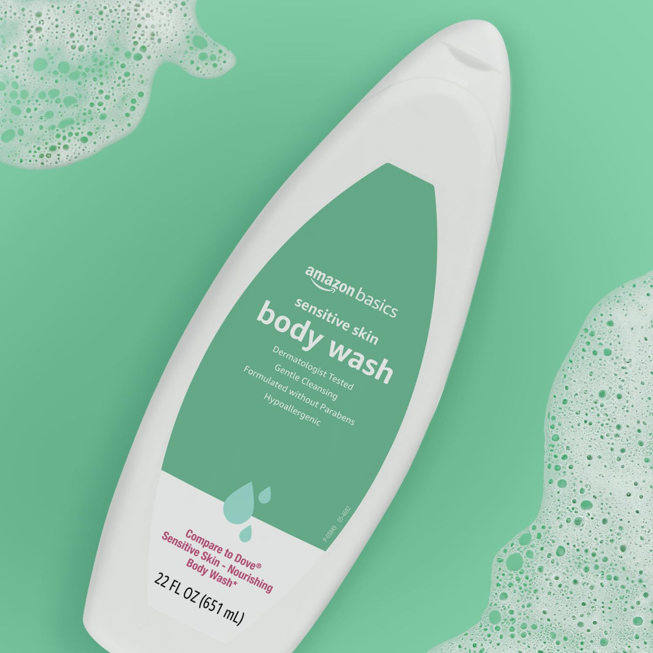 Amazon Basics Hypoallergenic Body Wash for Sensitive Skin, Creamy Lather, Paraben Free, 22 fl oz (1-Pack)