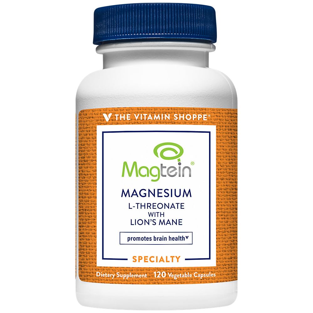 Magnesium L-Threonate with LionaTMs Mane & Magtein a Promotes Brain Health (120 Vegetable Capsules)