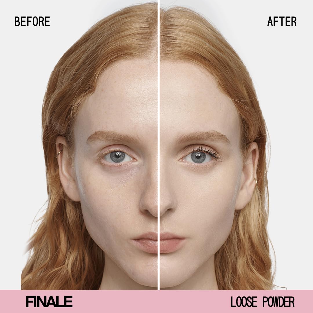 about-face Curtain Call Set & Smooth Loose Powder Finale – Lightweight, Oil-Absorbing Setting Powder with Rice Starch & Corn-Based Talc Alternative – Vegan, Cruelty-Free – 0.35oz (Pink Brightener)