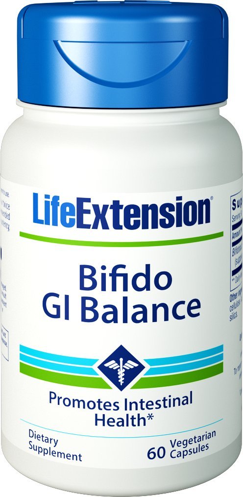 Life Extension Bifido GI Balance, probiotics, Bifidobacterium longum BB536® (2 Billion CFU), Support Healthy Gut & Digestive Health, Gluten-Free, Non-GMO, Vegetarian, 60 Capsules