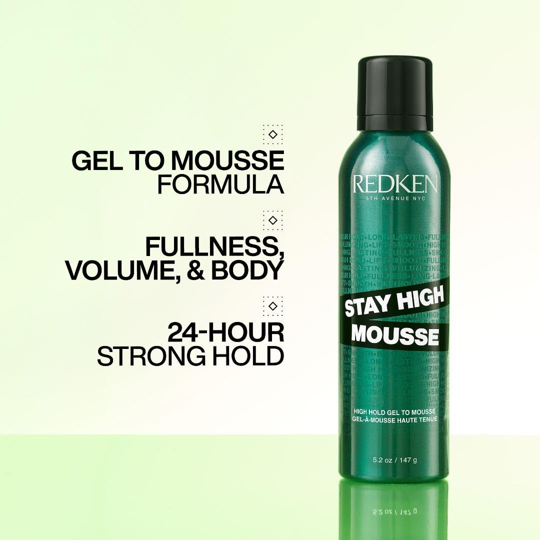 Redken Stay High Volumizing Mousse For Fine Hair, High Hold Gel to Mousse