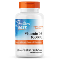 Thumbnail for Doctor's Best Best Vitamin D3 1000 IU, Softgel Capsules, 180-Count