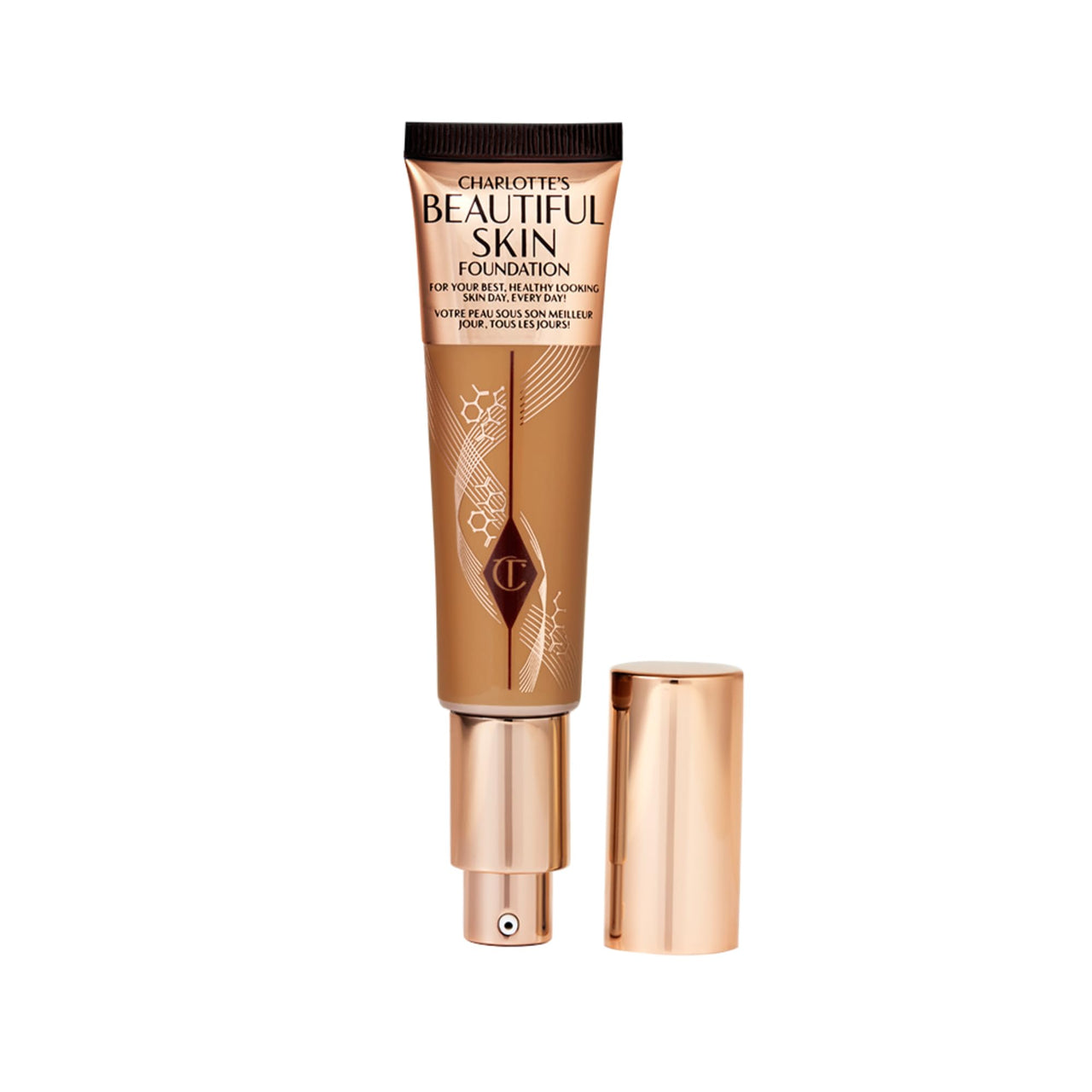 Charlotte Tilbury Beautiful Skin Medium Coverage Hydrating Foundation - Buildable Liquid Makeup for Instant Glow, Plumping Hydration & Lasting Skincare Benefits - 11 Neutral