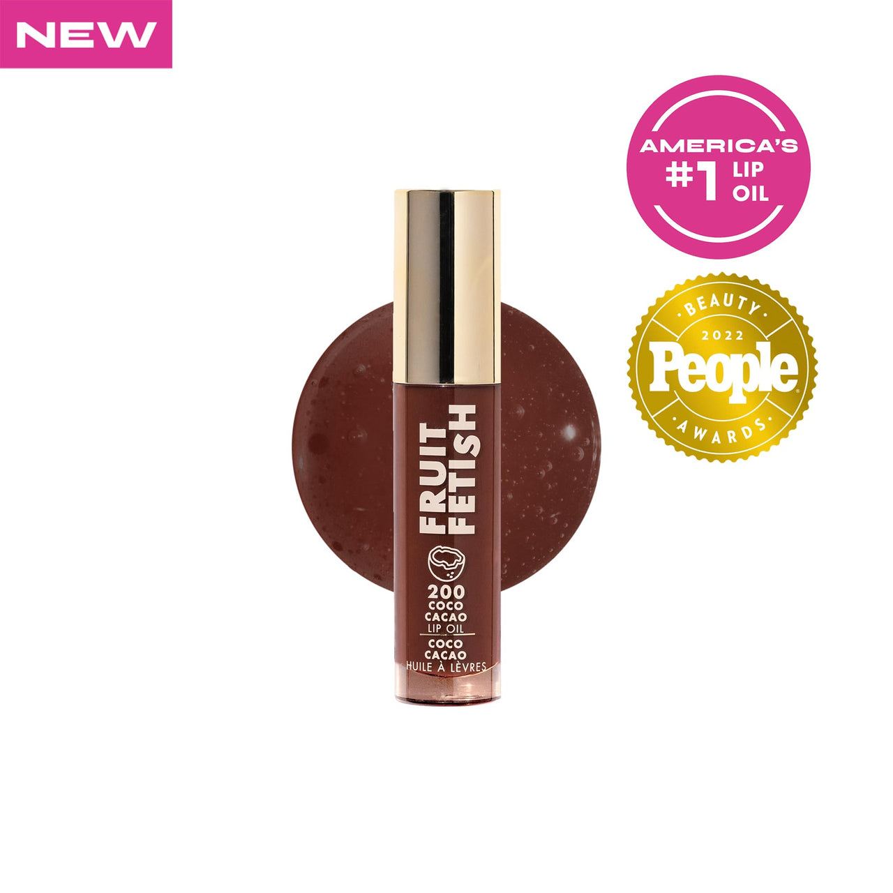 Milani Fruit Fetish Lip Oil with Vitamin E for Instant Hydration, Fruit Extract Infused Lip Treatment and Moisturizing Lip Gloss - Coco Cacao