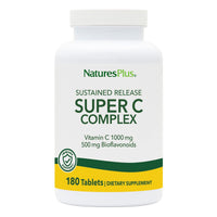 Thumbnail for NaturesPlus Super C Complex, Sustained Release - 180 Tablets - 1000mg Vitamin C + 500mg Bioflavonoids - Vegetarian, Gluten Free - 180 Servings