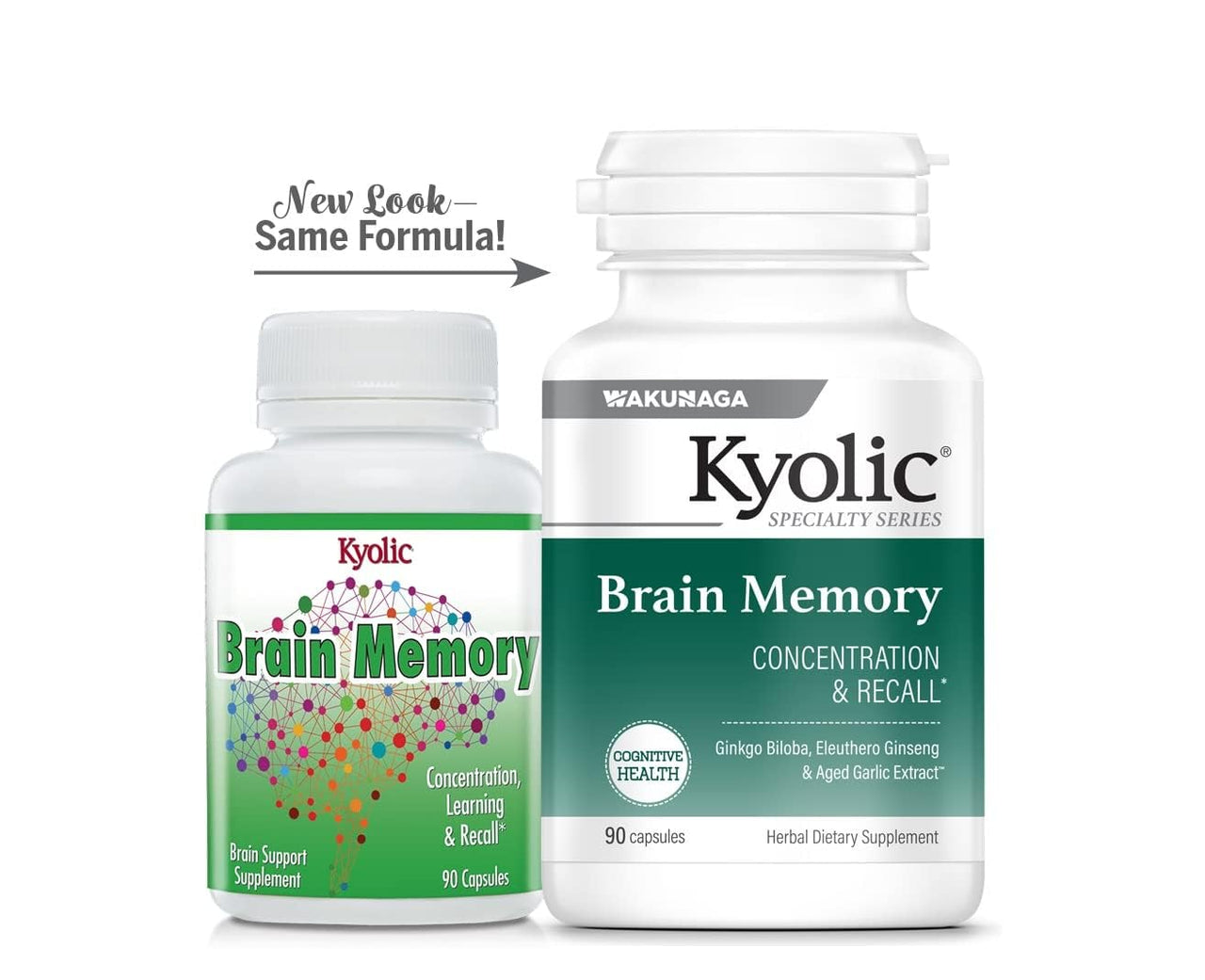Kyolic Specialty Series Brain Memory, for Concentration & Recall*, 90 Capsules