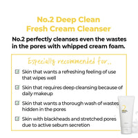 Thumbnail for numbuzin No.2 Cleansing Foam | Deep Clean Fresh Cream Cleanser | Foam Cleanser, Gentle Exfoliation, Deep Cleansing, Natural Ingredients | Blackheads, Excess Oil, Dead Skin Cells | 4.05 fl. oz.